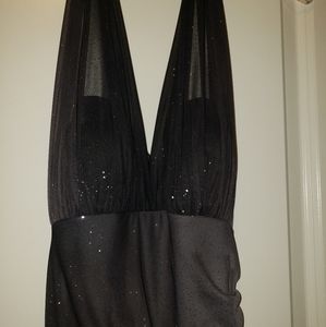 Multi-Gray Toned Formal Halter Dress